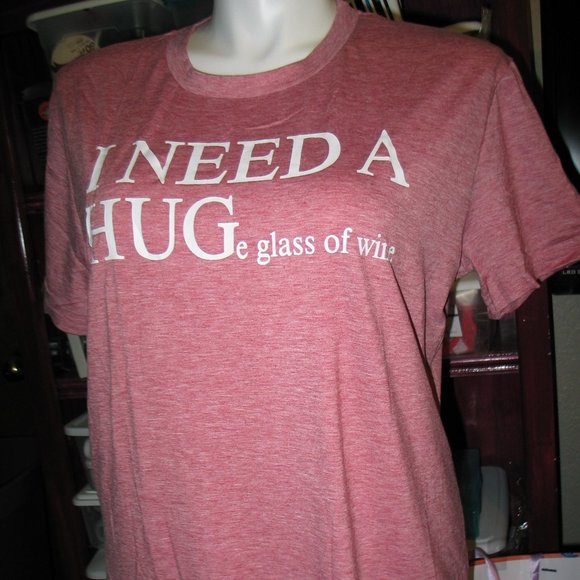 BOGO Funny Wine T-Shirt XXL in red/pink NIP BOGO - Picture 1 of 4